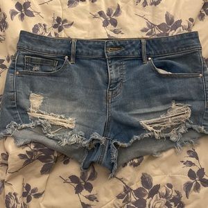 Pac Sun Distressed Super Low Rise Shorts